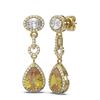 Image 2 : 7.22 ctw Canary Citrine & Diamond Earrings 18K Yellow Gold - REF-232H9R