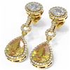 Image 3 : 7.22 ctw Canary Citrine & Diamond Earrings 18K Yellow Gold - REF-232H9R