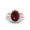 Image 1 : 2.50 ctw Garnet & Micro Pave VS/SI Diamond Ring 14k Rose Gold - REF-29M2G