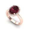 Image 2 : 2.50 ctw Garnet & Micro Pave VS/SI Diamond Ring 14k Rose Gold - REF-29M2G