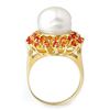 Image 2 : 1.50 ctw Red Sapphire & Pearl Ring 10k Yellow Gold - REF-42R6K