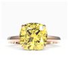 Image 1 : 6 ctw Cushion Citrine Designer Engagment RNG 14k Rose Gold - REF-23G8W