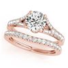 Image 1 : 1.06 ctw Certified VS/SI Diamond 2pc Wedding Set 14k Rose Gold - REF-72R4K