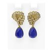 Image 1 : 7.73 ctw Sapphire & Diamond Earrings 18K Yellow Gold - REF-178W2H