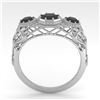 Image 3 : 1.00 ctw Past Present Future Black Diamond Ring 18k White Gold - REF-53H5R