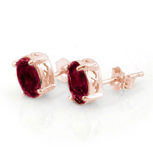 1.50 ctw Ruby Earrings 14k Rose Gold - REF-16H4R