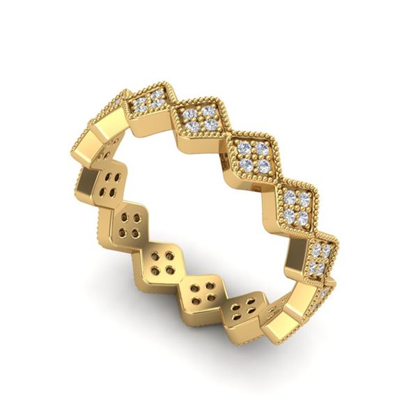 0.42 ctw Eternity Micro Pave VS/SI Diamond Ring Designer 18k Yellow Gold - REF-36K6Y