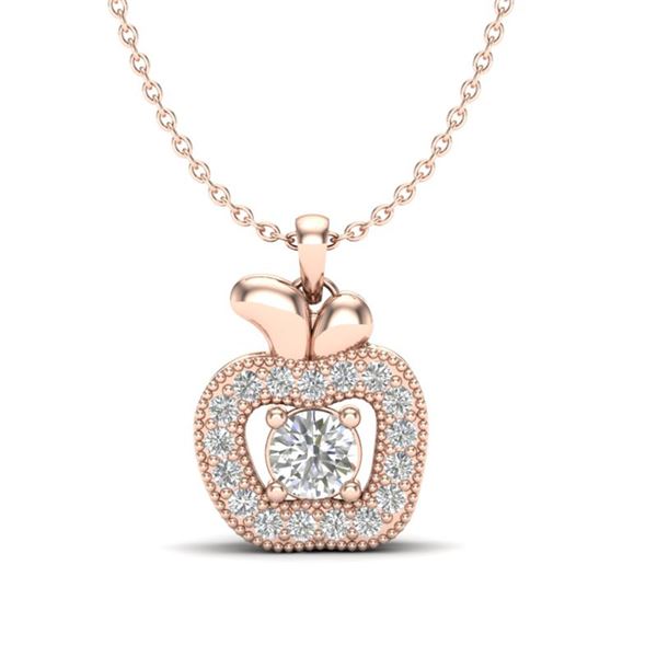0.30 ctw VS/SI Diamond Certified Micro Pave Necklace 14k Rose Gold - REF-29N2F