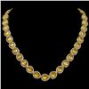 Image 1 : 36.8 ctw Fancy Citrine & Diamond Micro Pave Halo Necklace 10k Yellow Gold - REF-604A2N