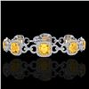 Image 1 : 30 ctw Citrine & Micro VS/SI Diamond Certified Bracelet 14k White Gold - REF-368W9H