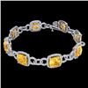 Image 2 : 30 ctw Citrine & Micro VS/SI Diamond Certified Bracelet 14k White Gold - REF-368W9H