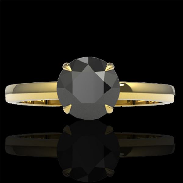 2 ctw Black Diamond Designer Engagment Ring 18k Yellow Gold - REF-83Y6X