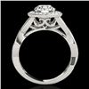 Image 2 : 2 ctw Certified Diamond Solitaire Halo Ring 10k White Gold - REF-259F3M