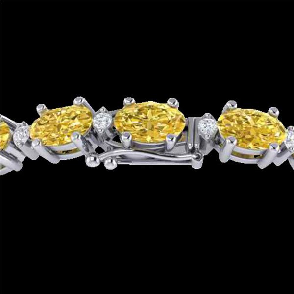 19.7 ctw Citrine & VS/SI Diamond Eternity Bracelet 10k White Gold - REF-98W2H