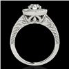 Image 2 : 1.5 ctw Certified Diamond Solitaire Halo Ring 10k White Gold - REF-231K8Y