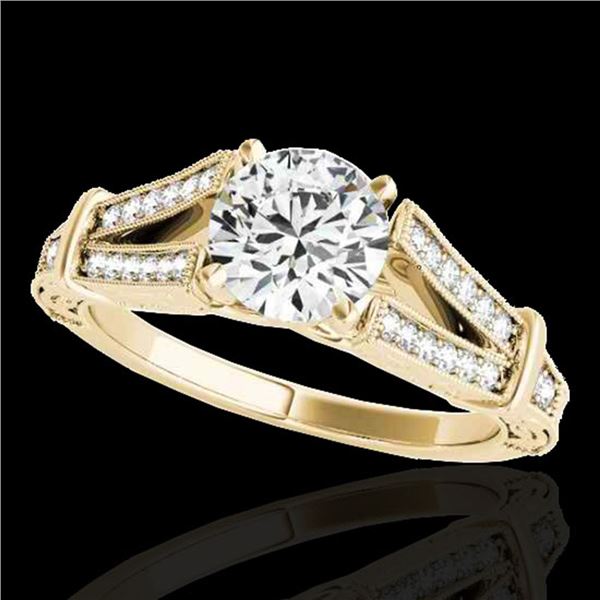 1.25 ctw Certified Diamond Solitaire Antique Ring 10k Yellow Gold - REF-184H3R