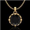 Image 1 : 1.5 ctw Fancy Black Diamond Art Deco Stud Necklace 18k Yellow Gold - REF-101A8N