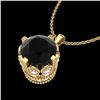 Image 2 : 1.5 ctw Fancy Black Diamond Art Deco Stud Necklace 18k Yellow Gold - REF-101A8N