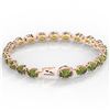 Image 3 : 17.25 ctw Green Tourmaline & VS/SI Diamond Micro Bracelet 14k Rose Gold - REF-209A3N