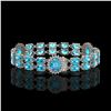 Image 2 : 19.3 ctw Swiss Topaz & Diamond Bracelet 14K White Gold - REF-254Y5X