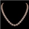 Image 1 : 30.41 ctw Oval Cut Diamond Micro Pave Necklace 18K Rose Gold - REF-4148W9H