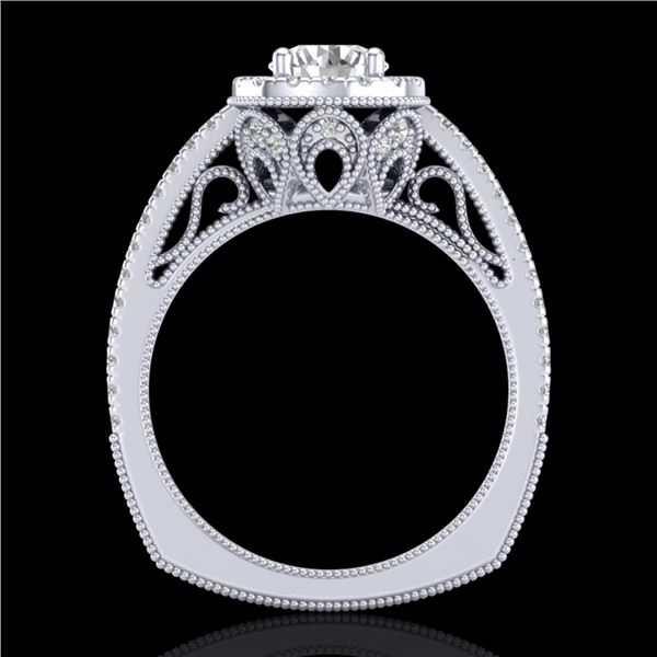 1.55 ctw VS/SI Diamond Solitaire Art Deco Ring 18k White Gold - REF-263H6R