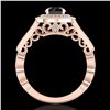 Image 3 : 1.12 ctw Fancy Black Diamond Engagment Art Deco Ring 18k Rose Gold - REF-125W5H