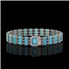 Image 1 : 26.02 ctw Swiss Topaz & Diamond Bracelet 14K White Gold - REF-318H2R