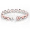 Image 3 : 67 ctw Morganite & Micro Pave Diamond Bracelet 14k White Gold - REF-981H8R