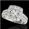 Image 1 : 2.25 ctw Certified Diamond Solitaire Halo Ring 10k White Gold - REF-238H6R