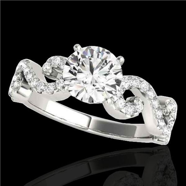 1.4 ctw Certified Diamond Solitaire Ring 10k White Gold - REF-190N9F