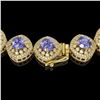 Image 3 : 83.82 ctw Tanzanite & Diamond Victorian Necklace 14K Yellow Gold - REF-2511F8M