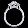 Image 2 : 1.5 ctw VS/SI Diamond Solitaire Art Deco 3 Stone Ring 18k White Gold - REF-236R4K