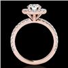 Image 2 : 2 ctw Certified Diamond Solitaire Halo Ring 10k Rose Gold - REF-231N8F