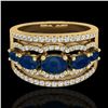 Image 1 : 2.25 ctw Sapphire & Micro Pave VS/SI Diamond Designer Ring 10k Yellow Gold - REF-81H8R