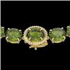 Image 1 : 145 ctw Green Tourmaline & VS/SI Diamond Micro Necklace 14k Yellow Gold - REF-2000M2G