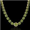 Image 2 : 145 ctw Green Tourmaline & VS/SI Diamond Micro Necklace 14k Yellow Gold - REF-2000M2G