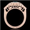 Image 3 : 1.13 ctw Fancy Intense Blue Diamond Art Deco Ring 18k Rose Gold - REF-240N2F