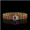 Image 1 : 21.51 ctw Garnet & Diamond Bracelet 14K Yellow Gold - REF-318W2H
