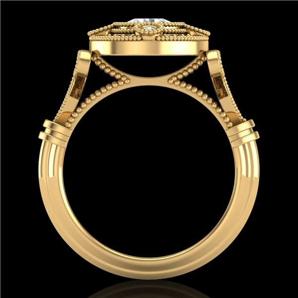 1.12 ctw VS/SI Diamond Solitaire Art Deco Ring 18k Yellow Gold - REF-250H2R