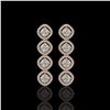 Image 1 : 5.28 ctw Cushion Cut Diamond Micro Pave Earrings 18K Rose Gold - REF-736R2K