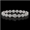 Image 2 : 12.38 ctw Pear Cut Diamond Micro Pave Bracelet 18K White Gold - REF-1702H8R