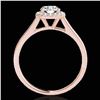 Image 2 : 1.11 ctw Certified Diamond Solitaire Halo Ring 10k Rose Gold - REF-184F3M