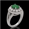 Image 2 : 4.55 ctw Certified Emerald & Diamond Victorian Ring 14K White Gold - REF-143N6F