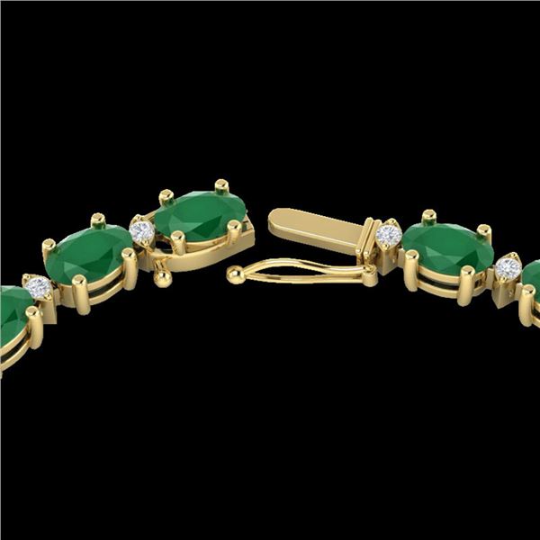55.5 ctw Emerald & VS/SI Certified Diamond Eternity Necklace 10k Yellow Gold - REF-425N5F