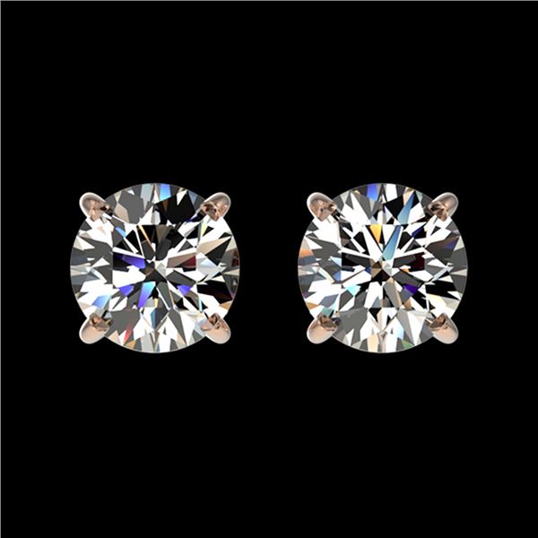 1.05 ctw Certified Quality Diamond Stud Earrings 10k Rose Gold - REF-72K3Y