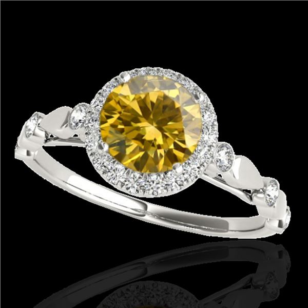 1.25 ctw Certified SI/I Fancy Intense Yellow Diamond Ring 10k White Gold - REF-177H3R