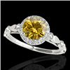 Image 1 : 1.25 ctw Certified SI/I Fancy Intense Yellow Diamond Ring 10k White Gold - REF-177H3R