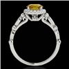 Image 2 : 1.25 ctw Certified SI/I Fancy Intense Yellow Diamond Ring 10k White Gold - REF-177H3R