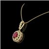 Image 3 : 4.67 ctw Certified Ruby & Diamond Victorian Necklace 14K Yellow Gold - REF-136X5A